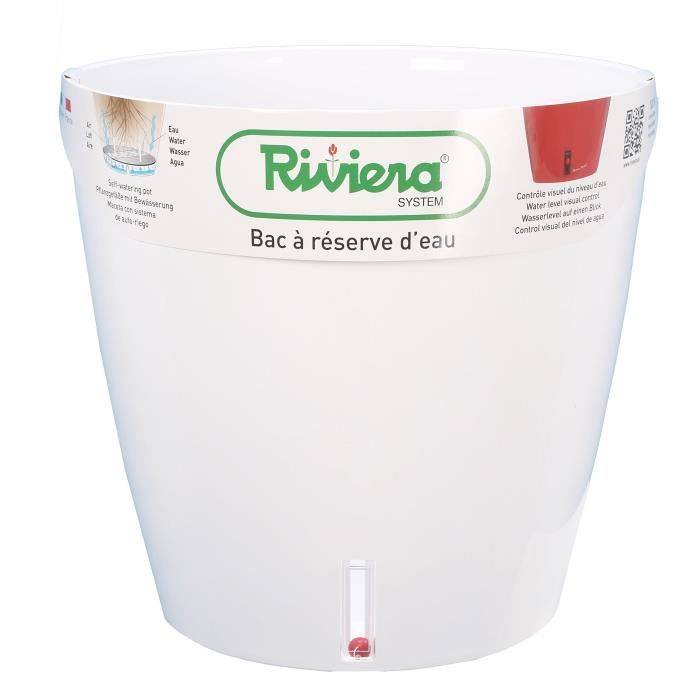 RIVIERA Bloempot met Waterreservoir - Rond - Ø 35 x H33 cm - Wit-1