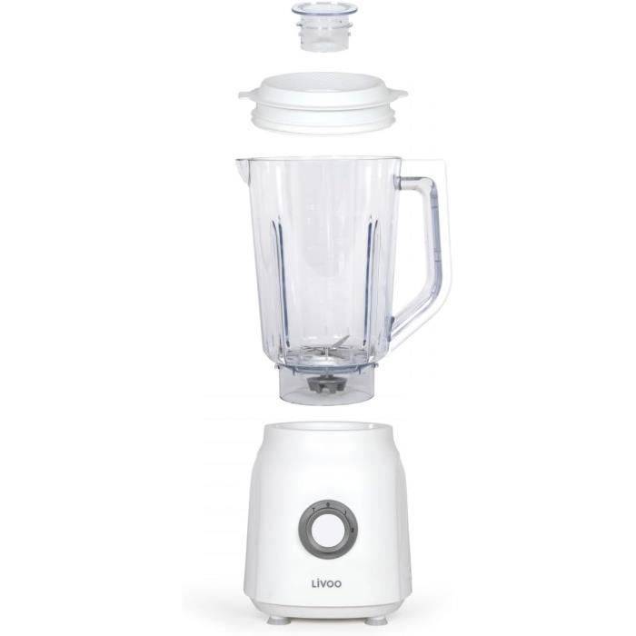 LIVOO Blender - 1,5 L - 600 W - 22.000 RPM - 2 Snelheden - Turbo Wit-1