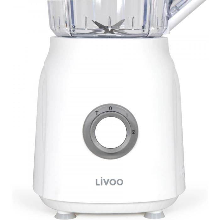 LIVOO Blender - 1,5 L - 600 W - 22.000 RPM - 2 Snelheden - Turbo Wit-2