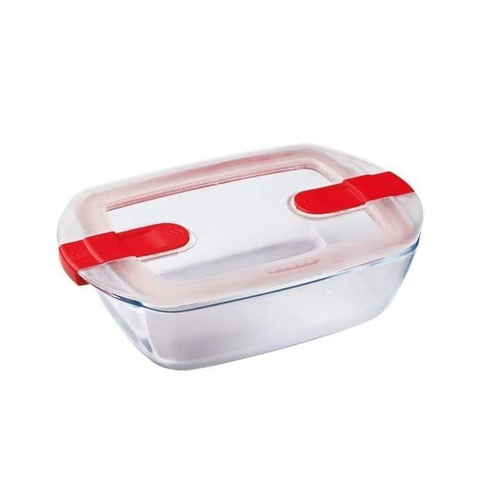PYREX Rechthoekige Container met Deksel - 28 x 20 cm - 2,5 L - Koken & Verwarmen - Borosilicaatglas-0