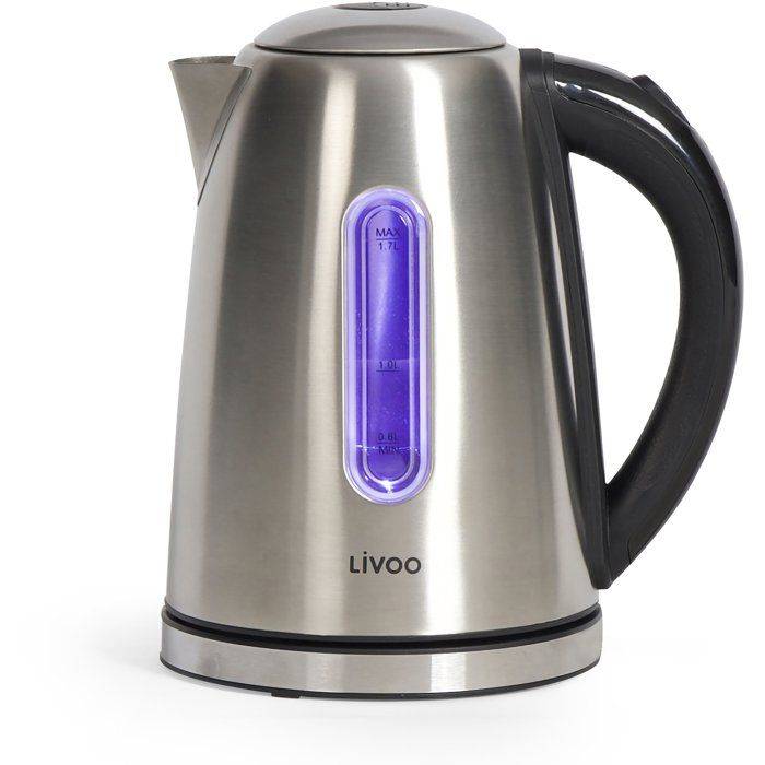 LIVOO Waterkoker DOD195 - 2200 W - 1,7 L - 360° Draaischijf - RVS-0