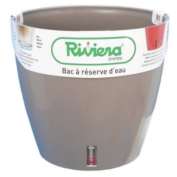 RIVIERA Ronde Plastic Bloempot - EVA NEW - Ø 45 x H 45 cm - 49 L - Taupe H45