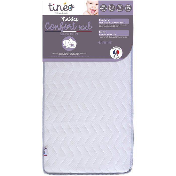 TINEO XXL Baby Comfort Matras 60x120x15 cm - Ongemodificeerd - Gemaakt in Frankrijk-1