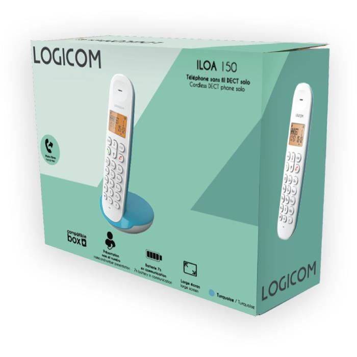 LOGICOM DECT ILOA 150 SOLO Draadloze Vaste Telefoon - Turquoise - Geen Antwoordapparaat-4