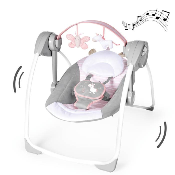 INGENUITY Vouwbare Elektrische Babyswing - Flora - Baby Cadeau-0