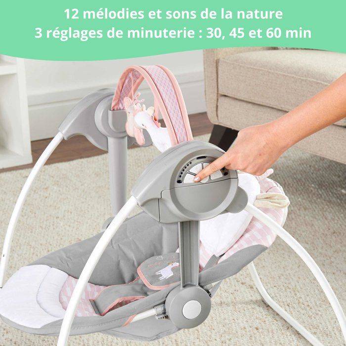 INGENUITY Vouwbare Elektrische Babyswing - Flora - Baby Cadeau-3