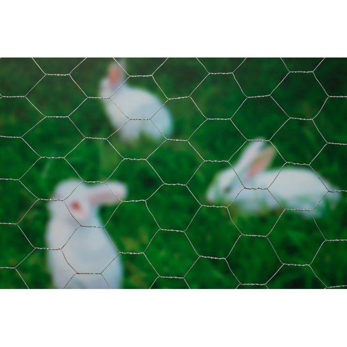 NATURAL Gegalvaniseerd Hexagonaal Draadgaas - 0,5 x 10 m - Dikte 25 mm - Grijs-1