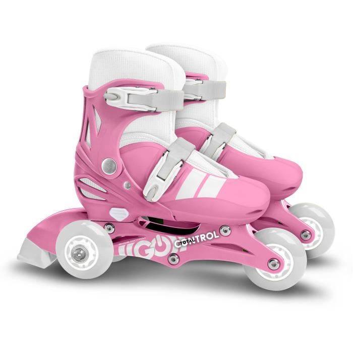 2-in-1 Inline Skates - STAMP - SKIDS CONTROL - 3 Wielen - Maat 27-30 - Roze-0