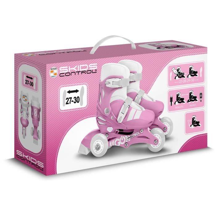 2-in-1 Inline Skates - STAMP - SKIDS CONTROL - 3 Wielen - Maat 27-30 - Roze-4