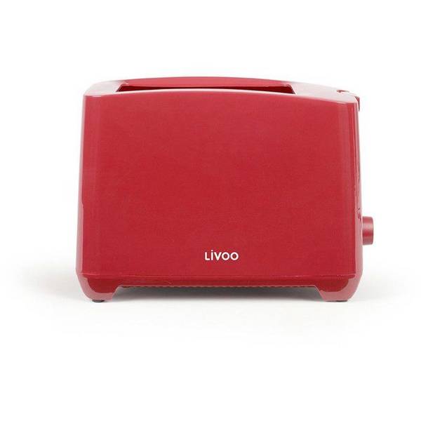 LIVOO Toaster DOD162RC - 750W - 2 Slots - Instelbare Thermostaat: 7 Niveaus - Rood 2-slice