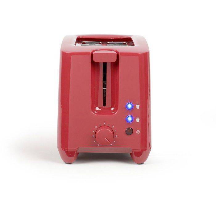 LIVOO Toaster DOD162RC - 750W - 2 Slots - Instelbare Thermostaat: 7 Niveaus - Rood 2-slice-3