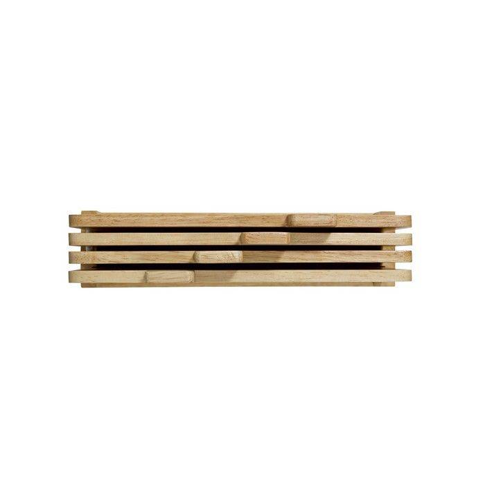 LIVOO Set van 4 Rubberwood Snijplanken met Opbergrek - 26 x 18 cm MES142-2