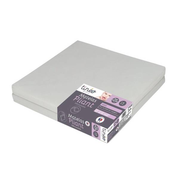 TINEO Vouwbare Baby Matras - 60 x 120 x 4 cm - 2 Delen - Verwijderbare Hoes 60x120x4cm