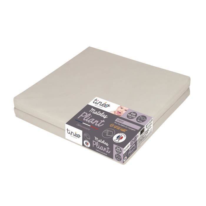TINEO Vouwbare Baby Matras - 60 x 120 x 4 cm - 2 Delen - Verwijderbare Hoes 60x120x4cm-4