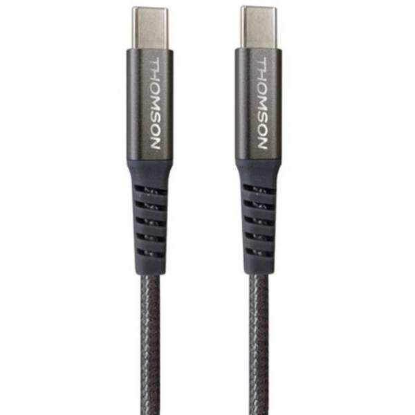 THOMSON USB-C naar USB-C Kabel 100W - Snelladen en Gegevensoverdracht - 1,5 m