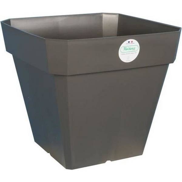 Soleilla Vierkante Bloempot - Plastic - 49 x 49 x H 45 cm - 65 L - Glittergrijs
