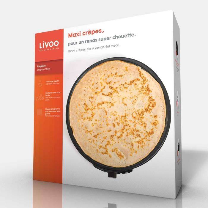 LIVOO DOP196 Crepe Maker - 30 cm - 1000W - Verstelbare Thermostaat - Zwart-3