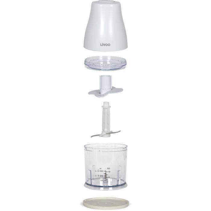 LIVOO Hakmachine - 300 ml - 400 W - 1 Snelheid + Turbo - Wit-2