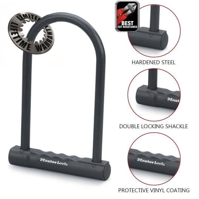 Masterlock U-slot, 180 mm Hoogte, 12 mm Diameter, Zwart H.180mm-1