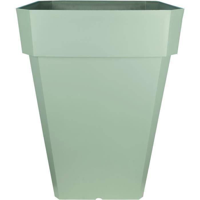RIVIERA Vierkante Bloembak - Plastic - H53 x B39 x D39 cm - Klei Groen H53x39x39-0
