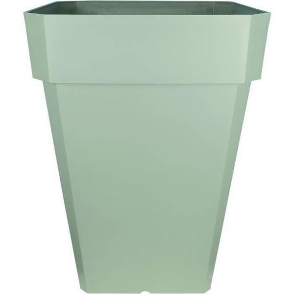 RIVIERA Vierkante Bloembak - Plastic - H53 x B39 x D39 cm - Klei Groen H53x39x39