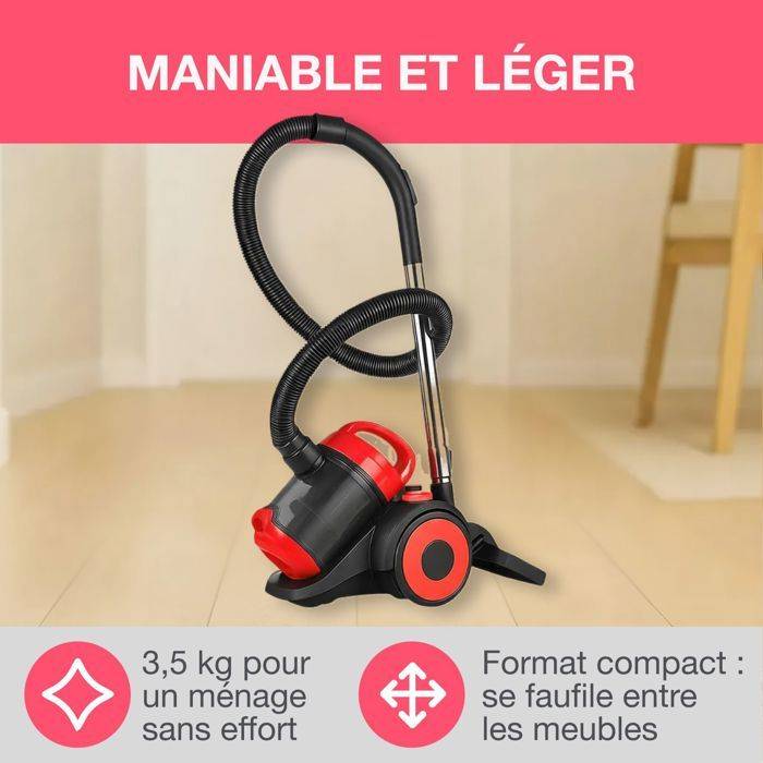 OCEANIC Stofzuiger - VC10RBAX2 - 700W - 80 dB - Rood-1