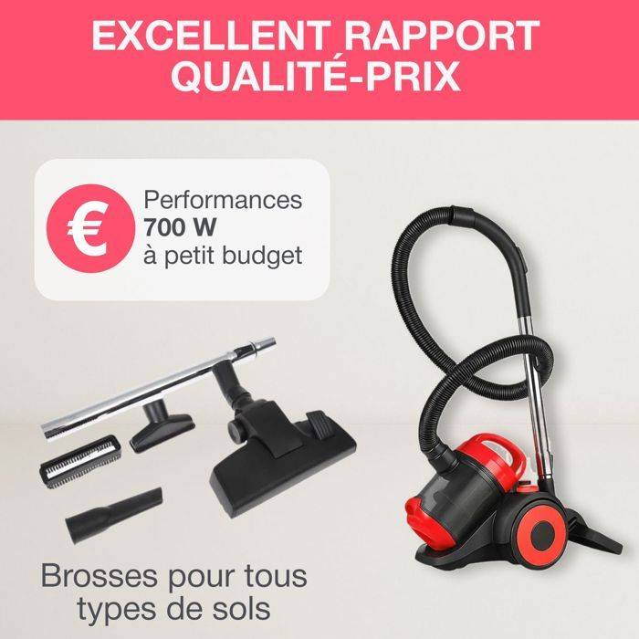 OCEANIC Stofzuiger - VC10RBAX2 - 700W - 80 dB - Rood-3