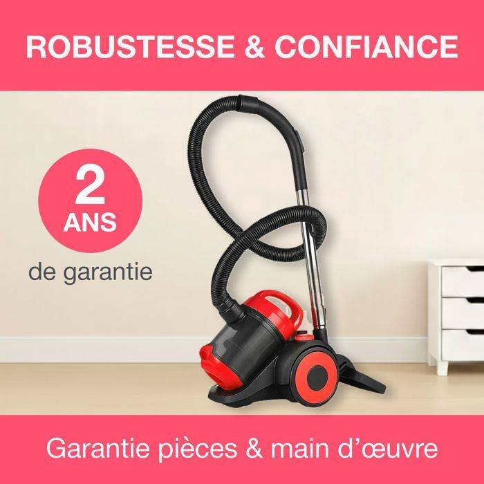 OCEANIC Stofzuiger - VC10RBAX2 - 700W - 80 dB - Rood-4