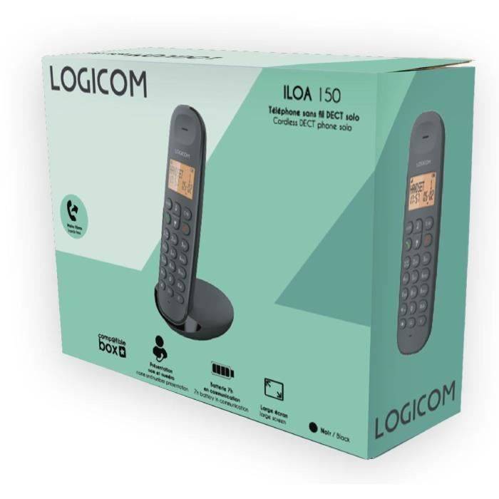 LOGICOM DECT ILOA 150 SOLO Draadloze Vaste Telefoon - Zwart - Geen Antwoordapparaat-4