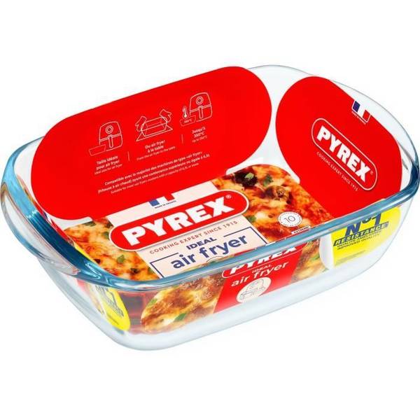 PYREX Airfryer Ovenschaal - 1450143 - Rechthoekig Borosilicaatglas - 23 x 15 cm