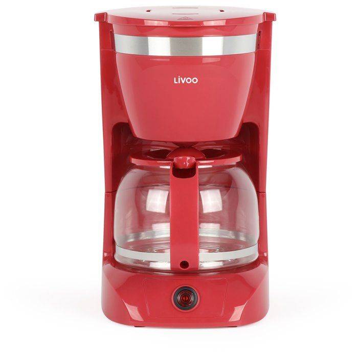LIVOO Elektrische Koffiezetapparaat - DOD163RC - 800 W - 1,25 L - 12 Kopjes - Rood-0