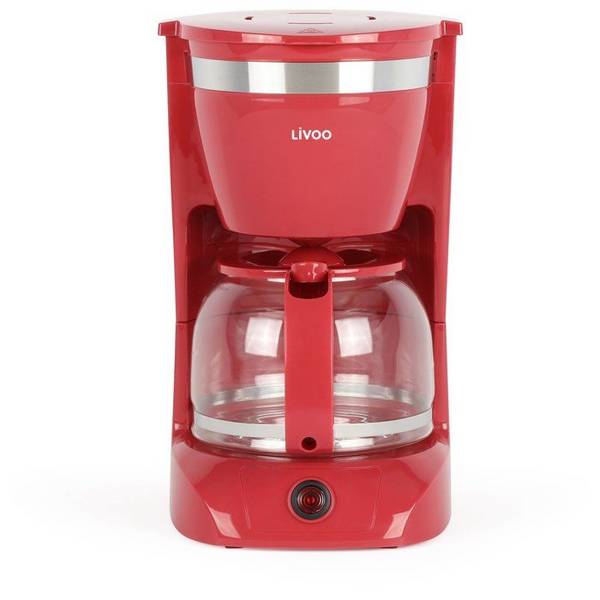 LIVOO Elektrische Koffiezetapparaat - DOD163RC - 800 W - 1,25 L - 12 Kopjes - Rood