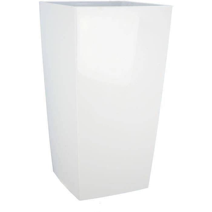 RIVIERA Vierkante Bloembak - NUANCE - Kunststof - 37x37x68,5 cm - Wit L37xW37xH68.5-0