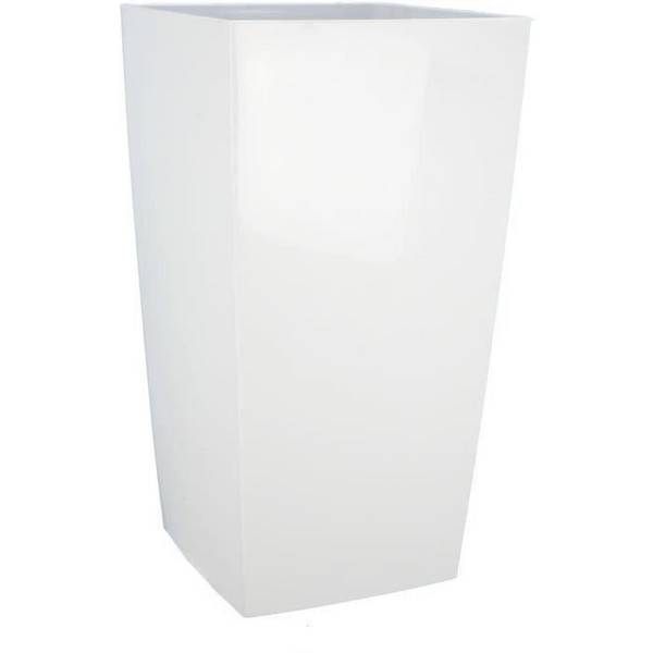 RIVIERA Vierkante Bloembak - NUANCE - Kunststof - 37x37x68,5 cm - Wit L37xW37xH68.5