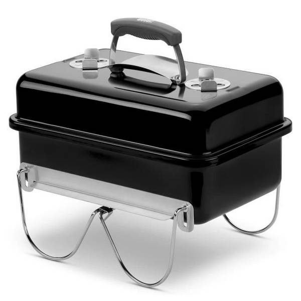 Weber Go-Anywhere Houtskoolbarbecue - Zwart - Geëmailleerde Stalen Kom en Deksel