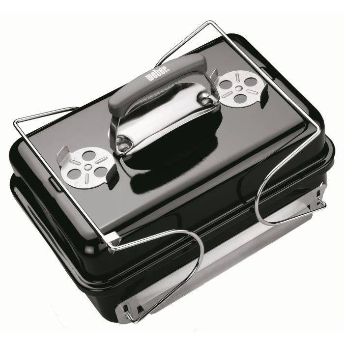 Weber Go-Anywhere Houtskoolbarbecue - Zwart - Geëmailleerde Stalen Kom en Deksel-1
