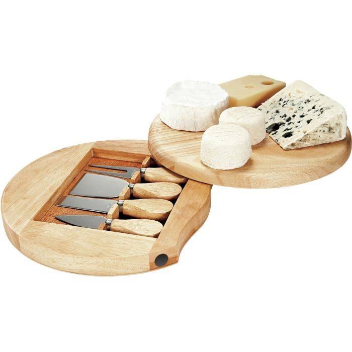 LIVOO Kaasplank - MEN28 - Rubberhout - Draaiende Plank - 4 Gereedschappen-1