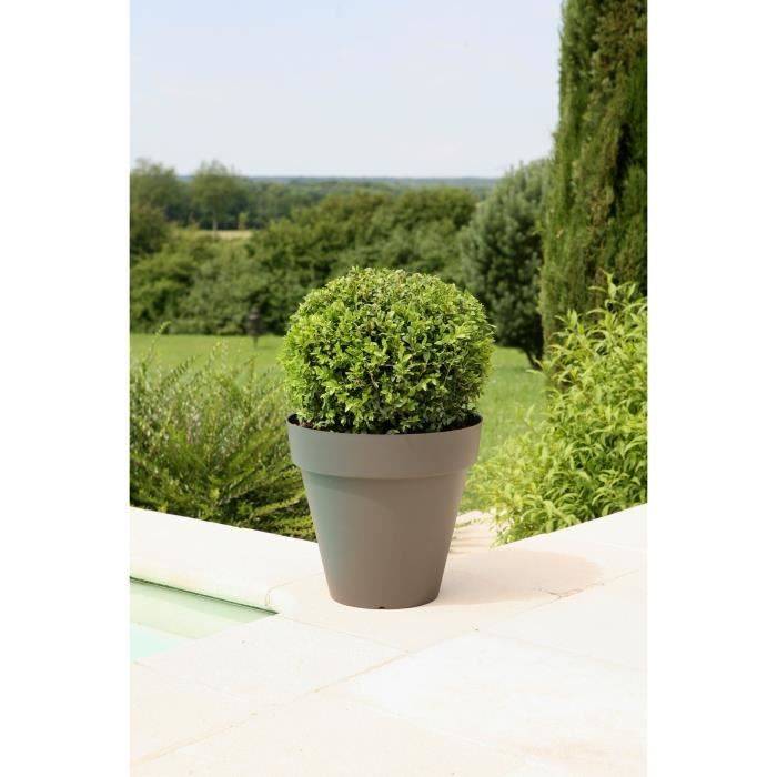 RIVIERA Bloempot - Soleilla Rond - Ø 39,2 x 35,8 cm - Glitterig Grijs-0