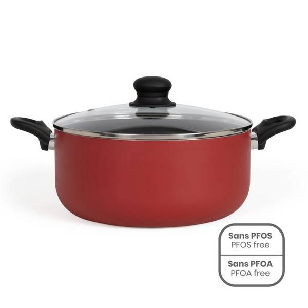 Livoo Kookpan 28 cm - MEP151R - Rood - Geschikt voor alle kookplaten