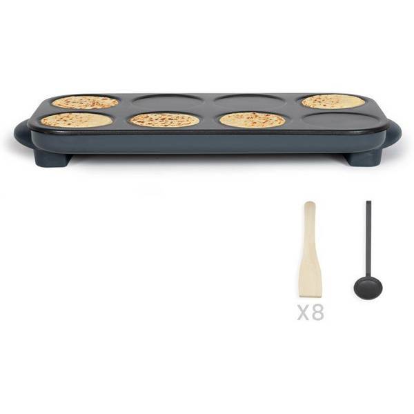 LIVOO Maxi Crepe Party - DOC186G - 1500W - 8 Mini Crepes Ø 12 cm - Antiaanbaklaag - Zwart