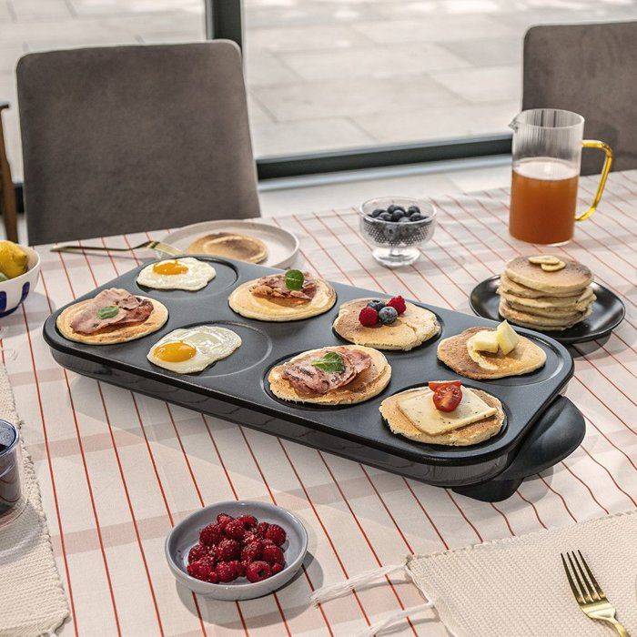 LIVOO Maxi Crepe Party - DOC186G - 1500W - 8 Mini Crepes Ø 12 cm - Antiaanbaklaag - Zwart-1