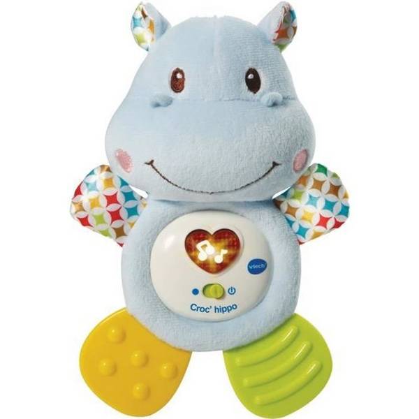 VTECH BABY Croc'Hippo Rammelaar, Blauwe Textuur Pluche
