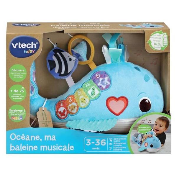 VTECH OCEAN Mijn Muzikale Walvis - Gemaakt van Gerecyclede Plastic Flessen