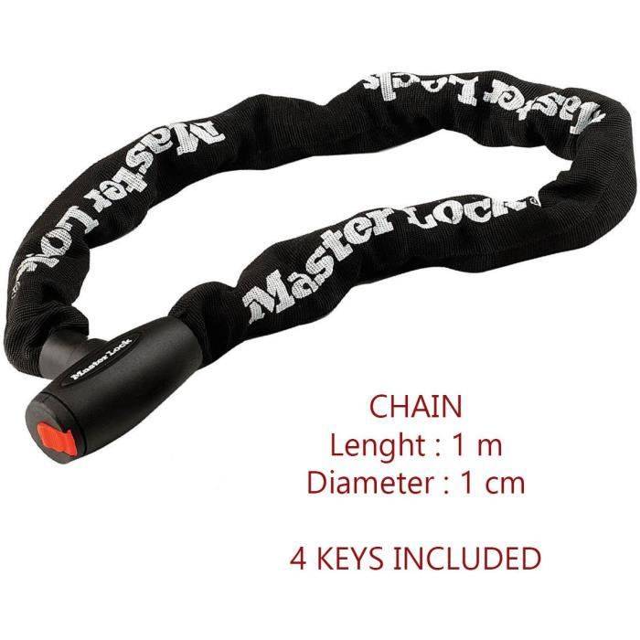 MASTER LOCK Motorfiets Kettingslot - 10 mm Geharde Staal, 1 m - 8291EURDPS-3