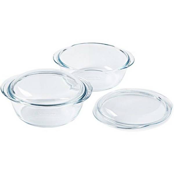 Set van 2 Ronde Glasovenschalen (1,6 L) - Temperatuurbestendig van -40 °C tot +350 °C