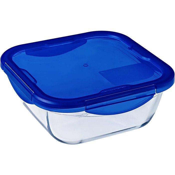 PYREX Set van 2 Vierkante Opbergdozen - Cook & Go - Luchtdicht - 0,8 L en 1,9 L-1
