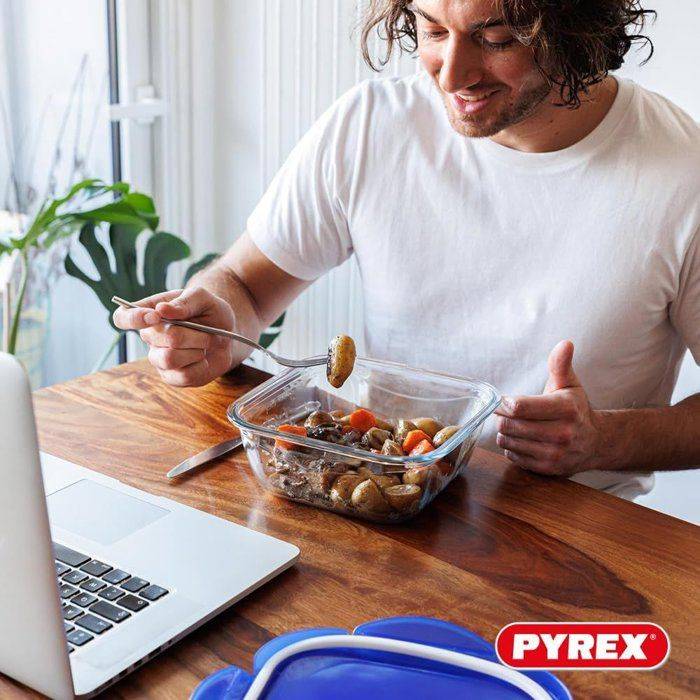 PYREX Set van 2 Vierkante Opbergdozen - Cook & Go - Luchtdicht - 0,8 L en 1,9 L-2