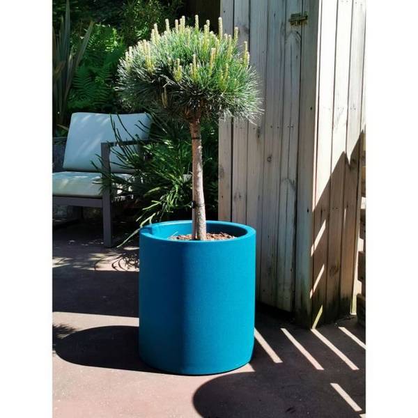 RIVIERA GRANIT Ronde Bloempot - Kunststof - Ø49 x H53,5 cm - Blauw D49