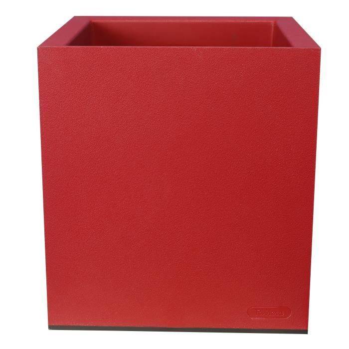 RIVIERA Granieten Bloembak - 39,5 x 39,5 x 44,5 cm - 38 L - Rood 39.5x39.5x44.5-0