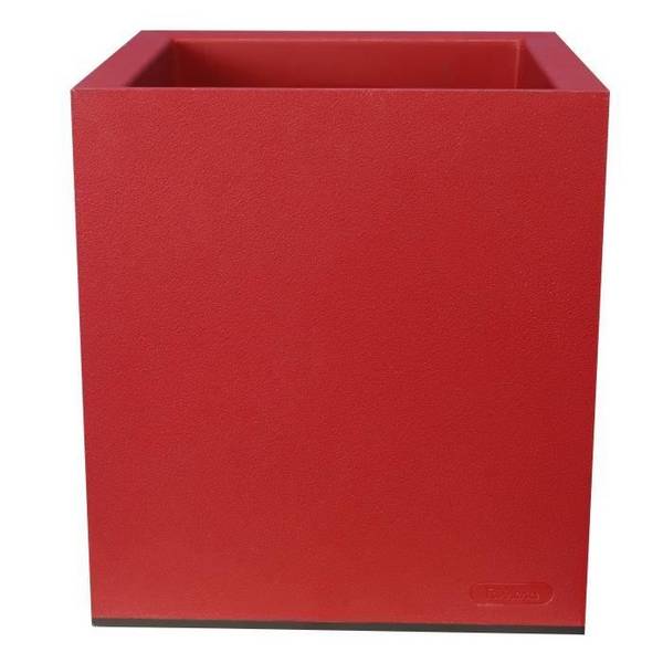 RIVIERA Granieten Bloembak - 39,5 x 39,5 x 44,5 cm - 38 L - Rood 39.5x39.5x44.5